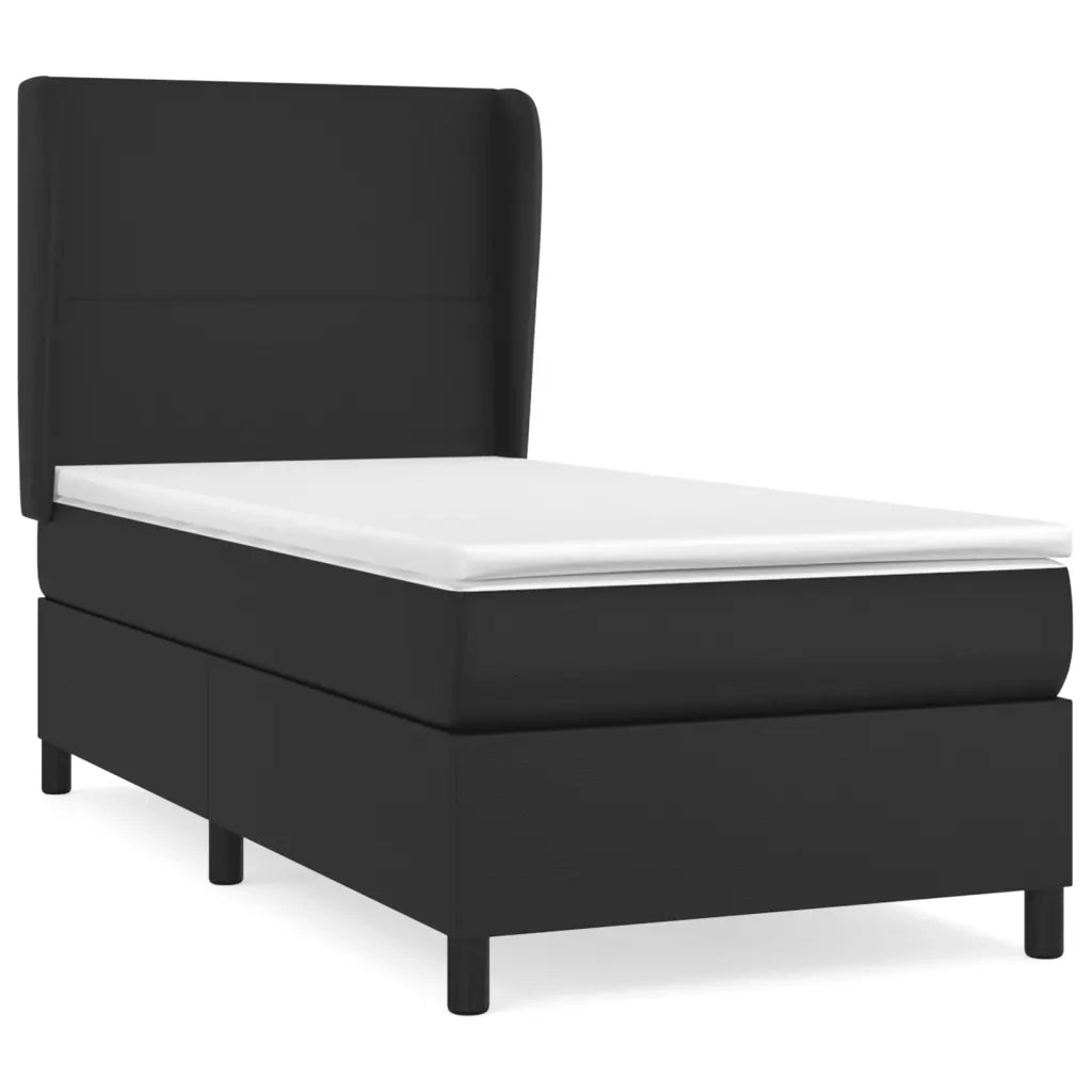 Giroletto a Molle con Materasso-Struttura Letto Nero 80x200 cm in Similpelle 917247