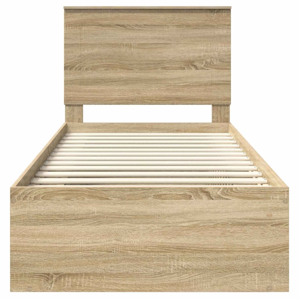 Struttura del letto-Giroletto Rovere Sonoma 75 x 190 cm Pino massello 700897