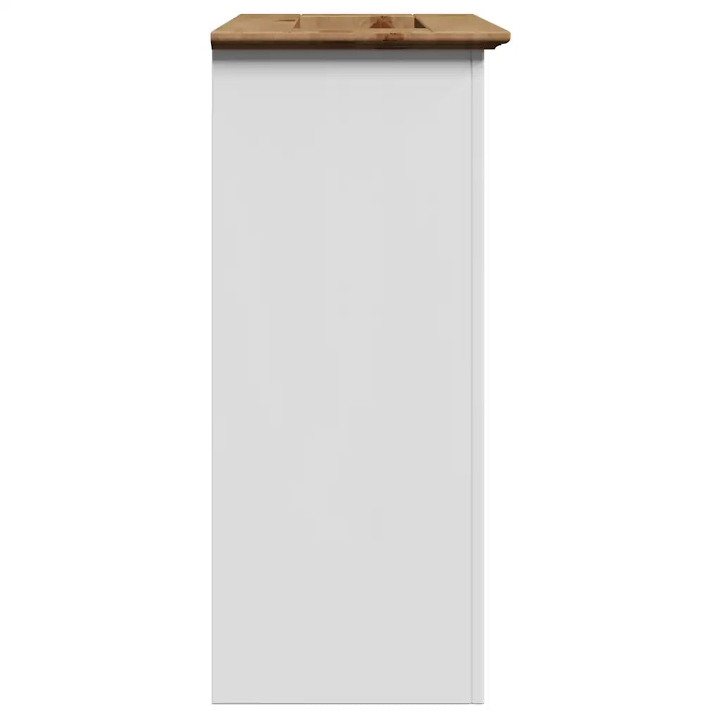 Mobile Lavabo da Bagno-Armadietto da bagno BODO Bianco e Marrone 70x35x80 cm