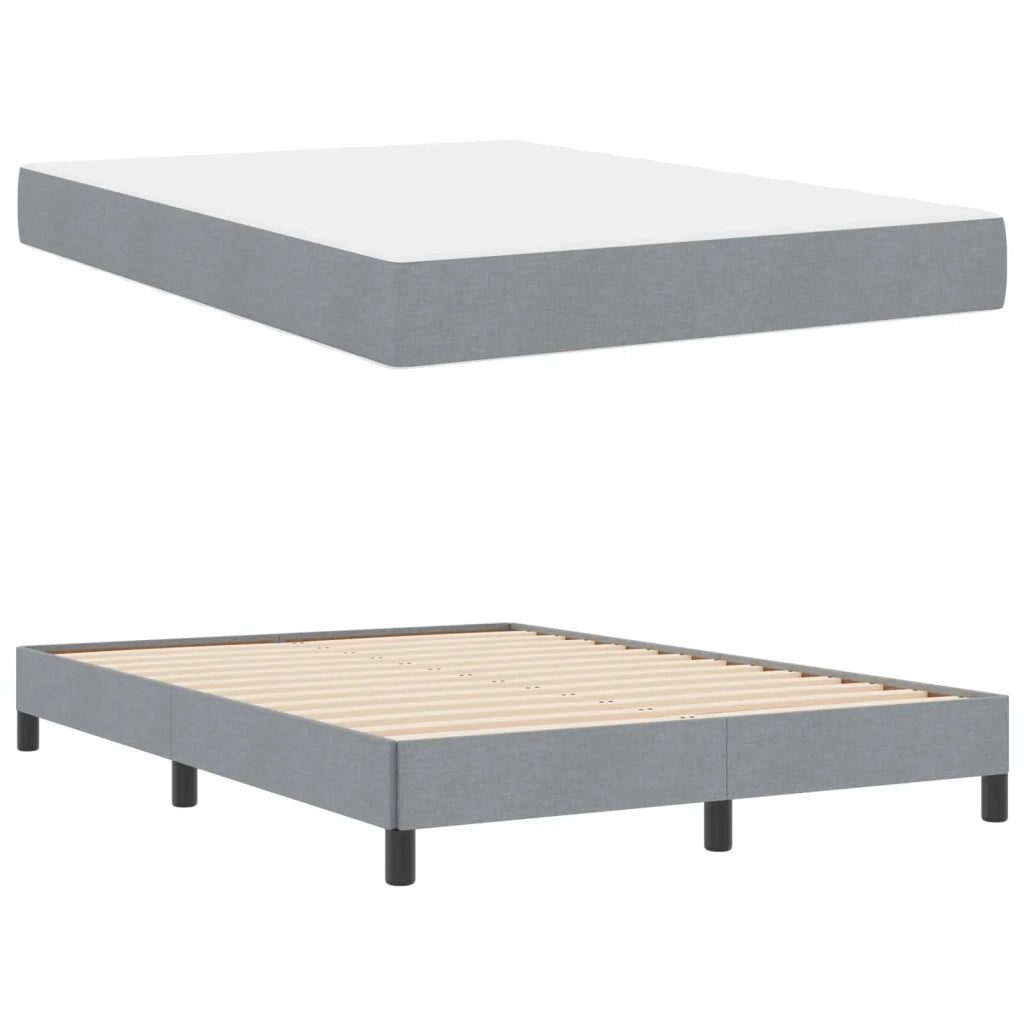 Letto a molle con materasso-Struttura Letto con Materasso Grigio chiaro 140 x 200 cm Tessuto 830796