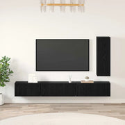 Set mobile TV con cassetto 4 pcs Rovere Nero Legno multistrato 3393262