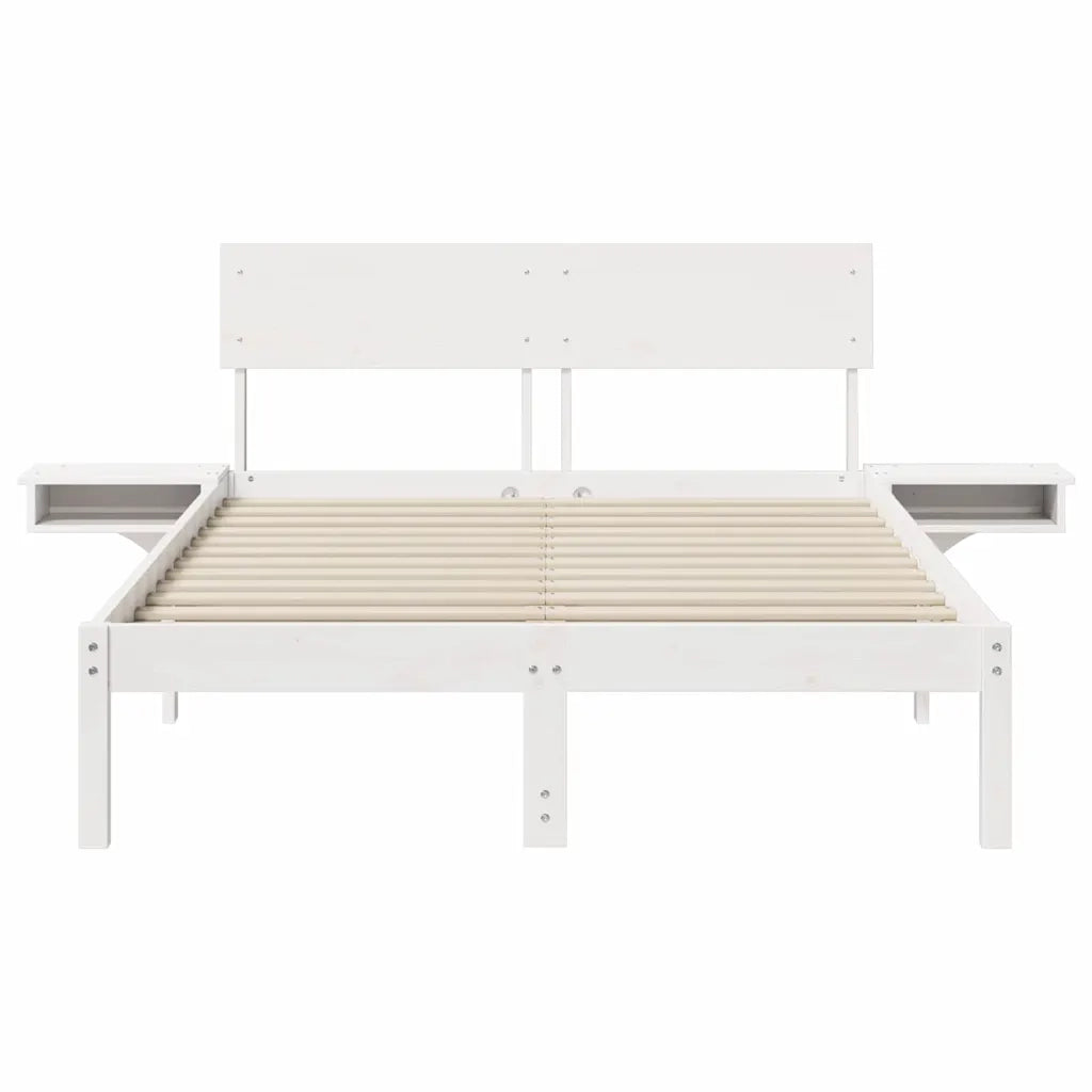 Struttura del letto-Giroletto-Rete del Letto Bianco 120 x 200 cm Pino massello 248645