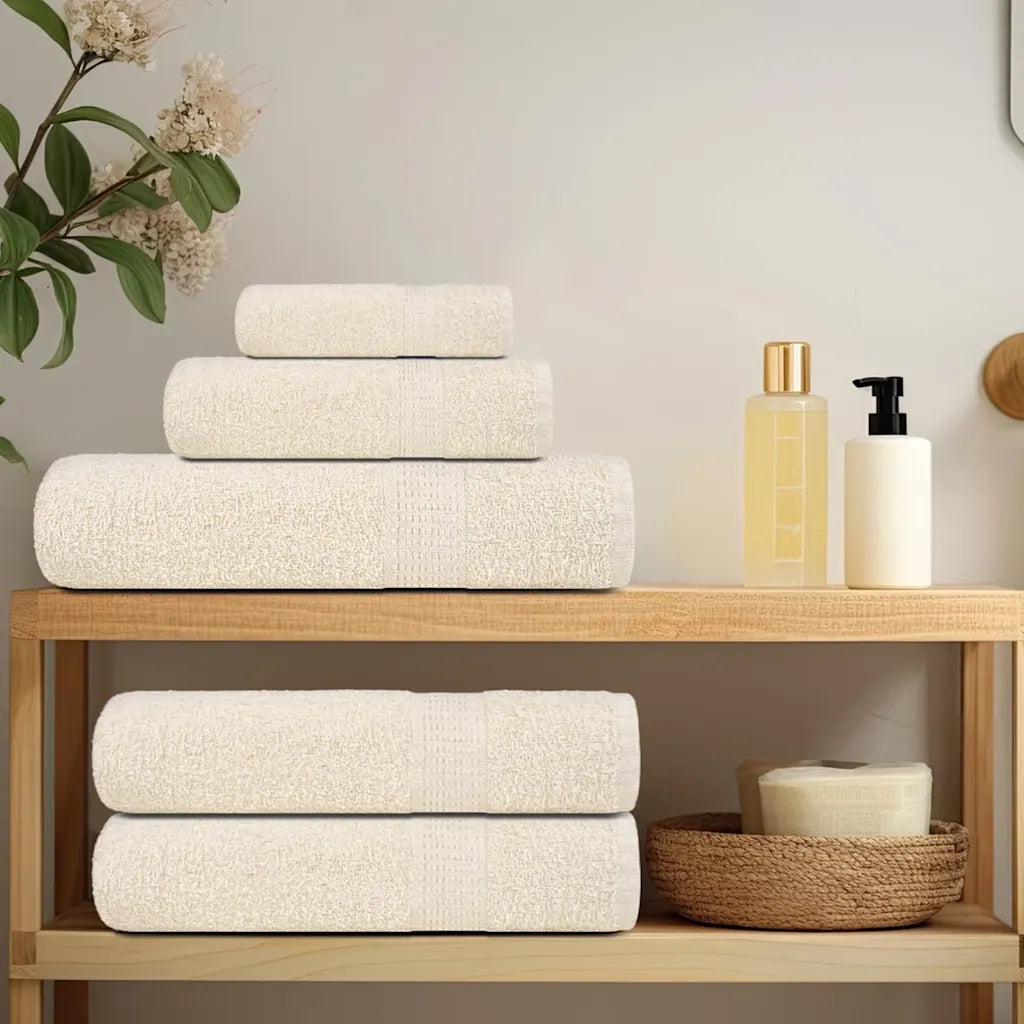 Asciugamani da bagno FROGN 2 pz | Teli per bagno Crema 100x150 cm 360 g/m2