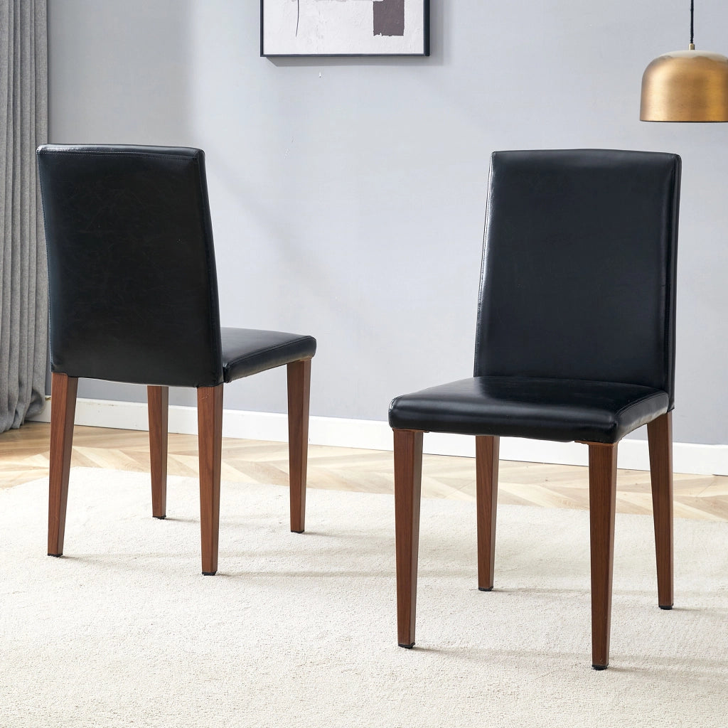 SEDIA da pranzo Set da 2 pezzi 90 cm PU nero effetto noce