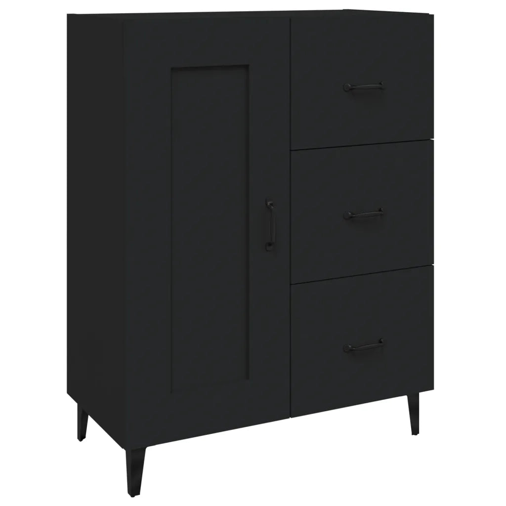 Credenza-Buffet-Armadio da cucina Nera 69,5x34x90 cm in Legno Multistrato 737806