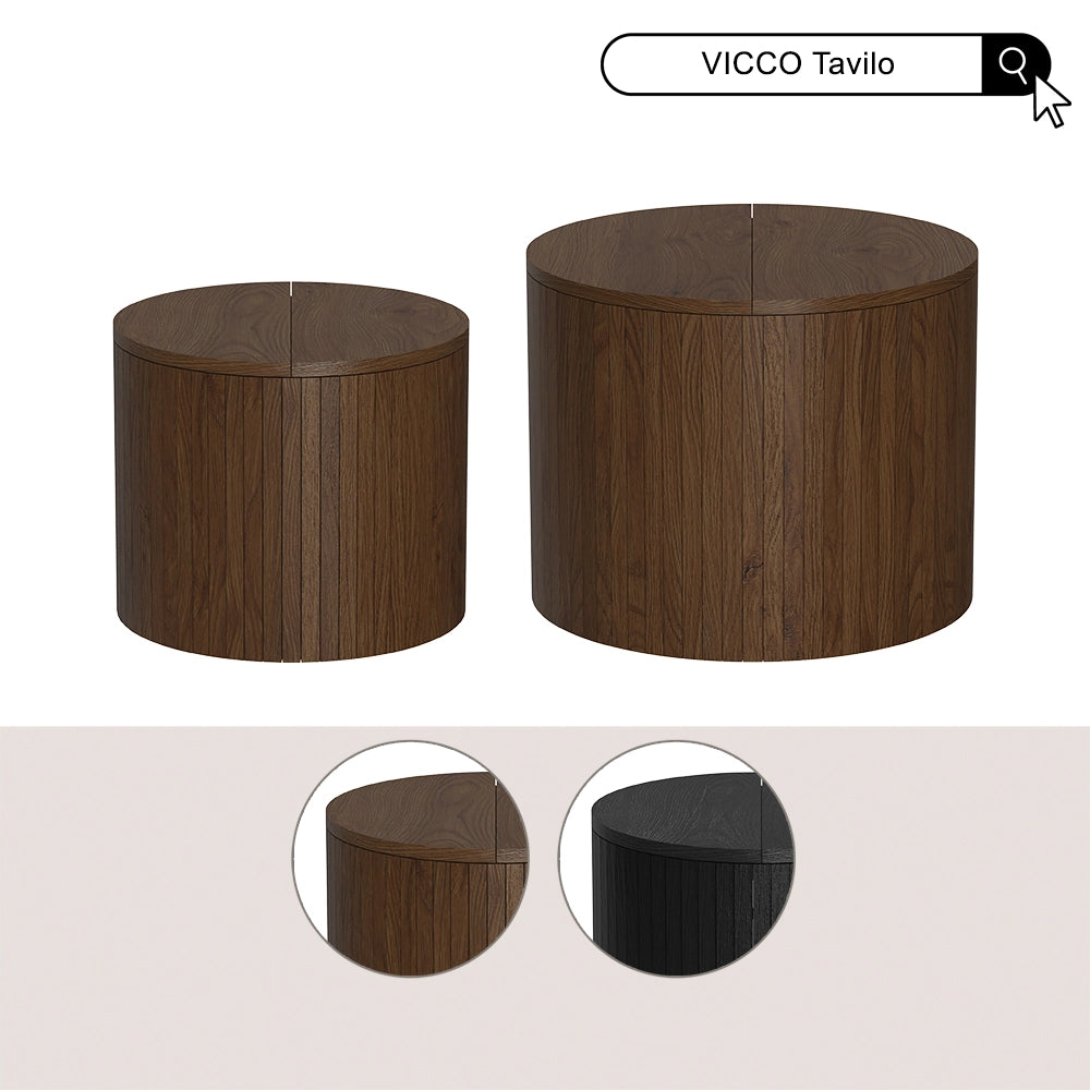 Vicco Tavolino Nero/quercia 48 x 48 cm