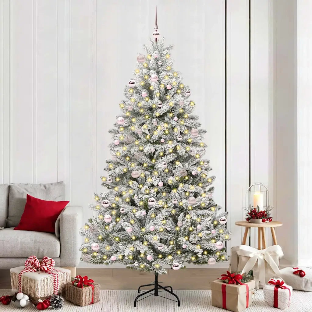 Albero di Natale artificiale con 300 LED Verde e Bianco 240 cm 3395768