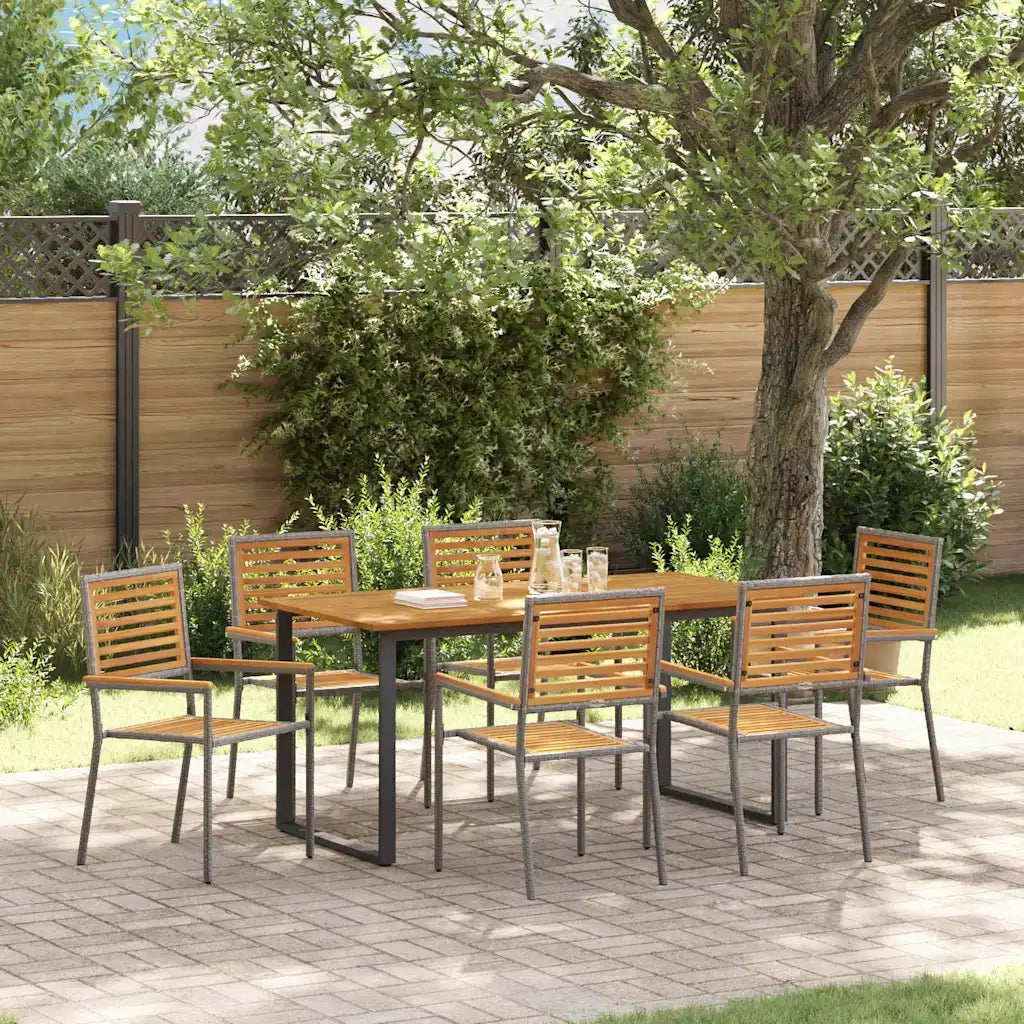 Set da Pranzo per Giardino 7 pcs Grigio 3365461
