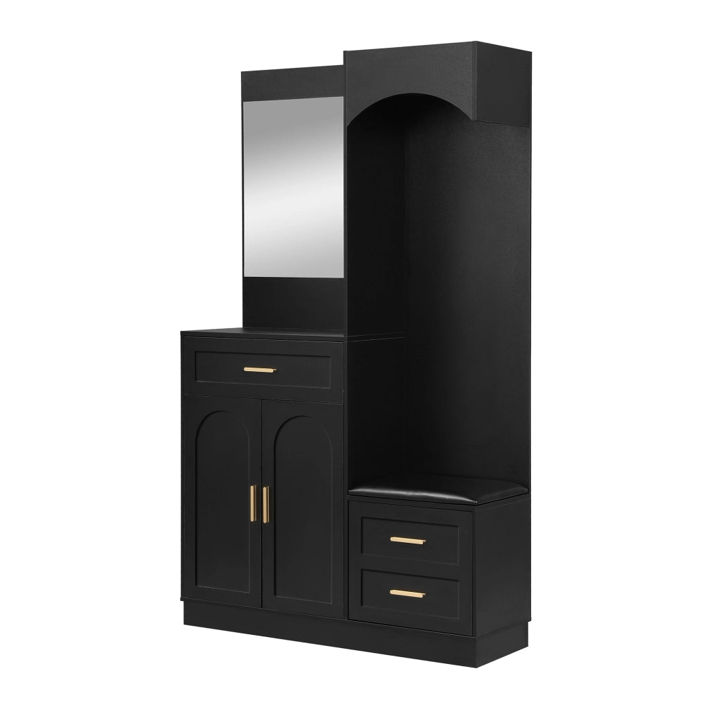 Armadio Ingresso con Specchio e Scarpiera ¨C MINIMAL ¨C Bianco, Legno
