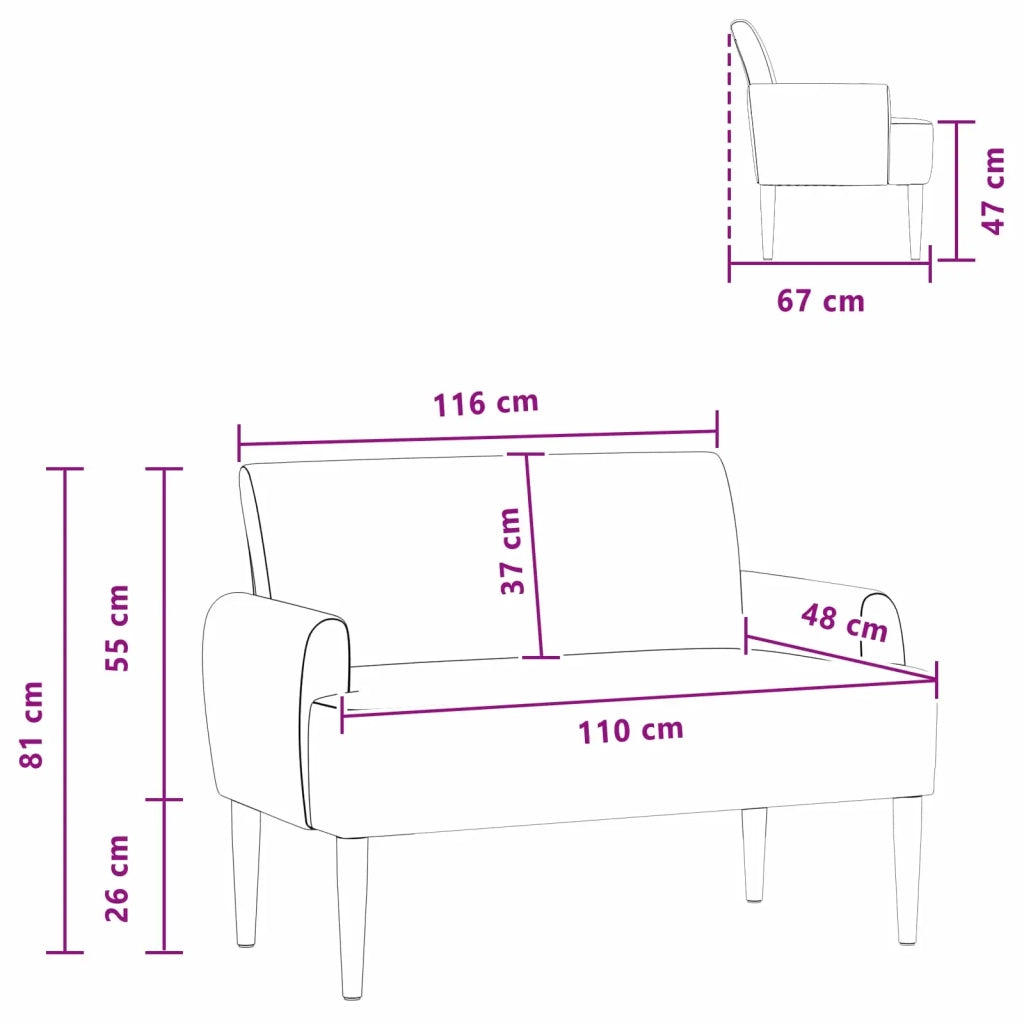 Loveseat con bottoni imbottiti Giallo Chiaro 116 x 67 x 81 cm 42041794