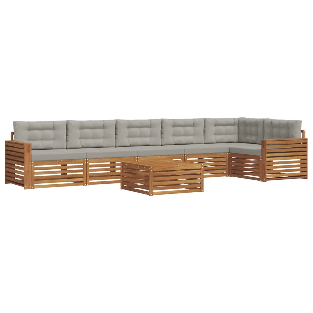 Set di divani da esterno 7 pcs Grigio Naturale e Chiaro 3373586