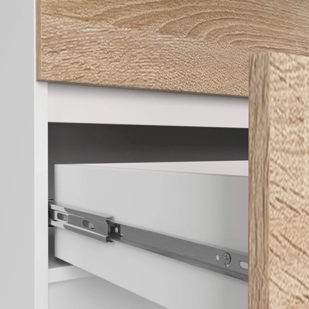 Cassettiera AKORD K160 Bianca 160 cm 10 cassetti inserto frontale Sonoma Quercia 160x40x121 cm