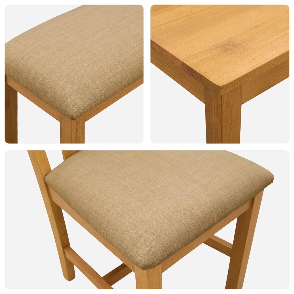 Set da pranzo 4 pz Beige Legno di Quercia Massello 3430297