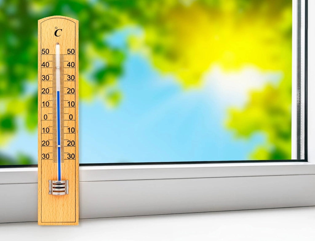 Termometro analogico per interno ed esterno scala meno 30 più 50 gradi in legno di faggio Velamp