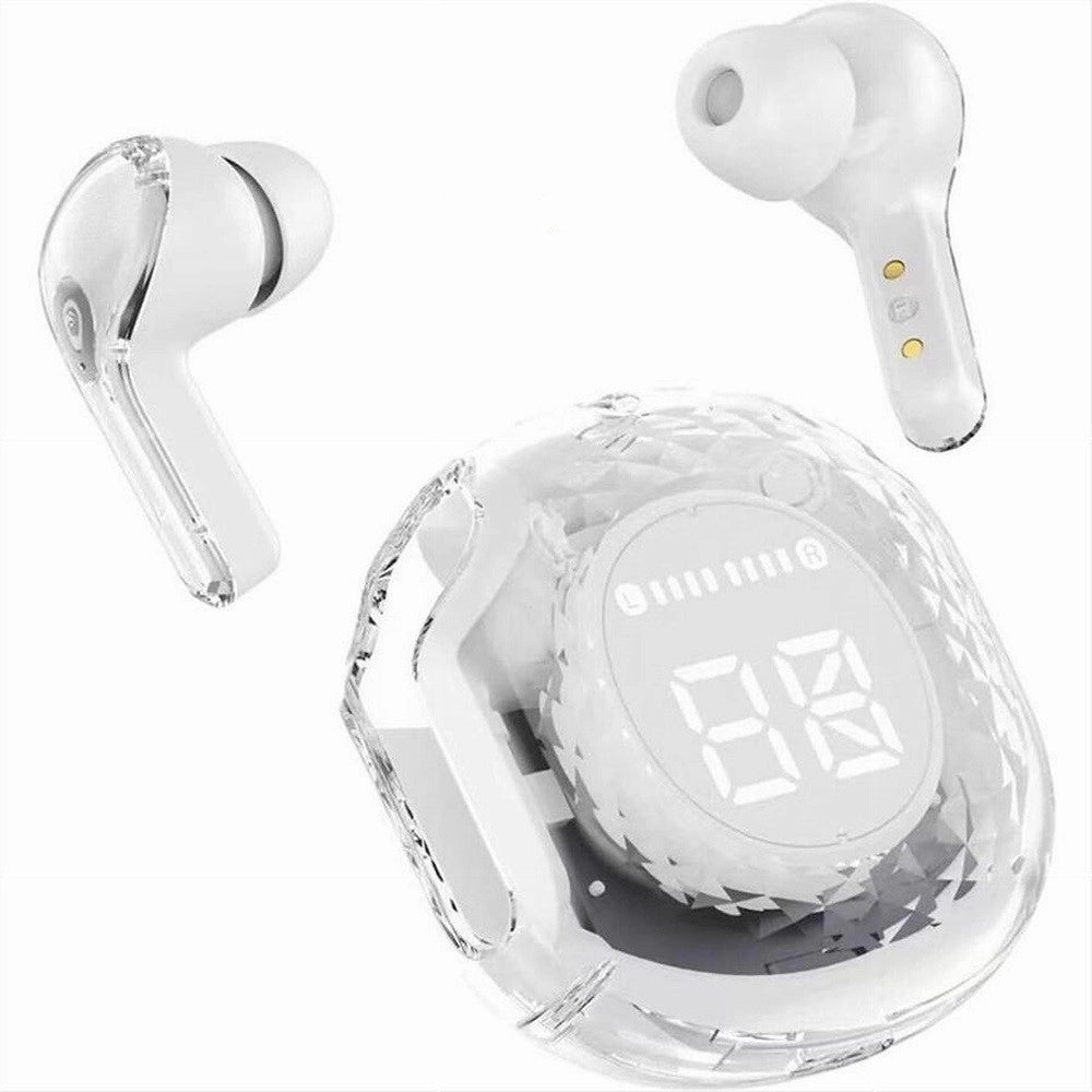 Trade Shop - Auricolari Bluetooth 5.3 Trasparenti Ultrapods Pro Con Cofanetto Di Ricarica Led -