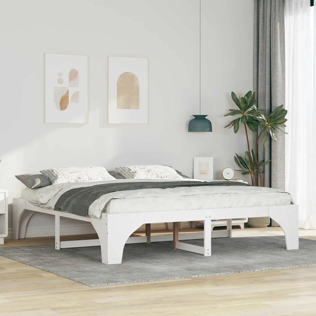 Struttura del letto-Giroletto-Rete del Letto Bianco 180 x 200 cm Pino massello 819200