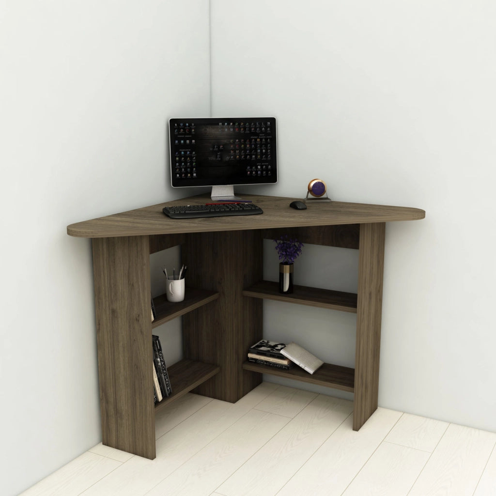 Mamette, Scrivania 5 Ripiani, 80x80x74h cm Marrone Noce