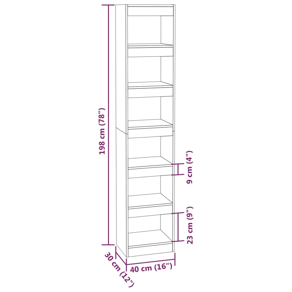 Libreria/Divisorio Grigio Cemento 40x30x198 cm 811641