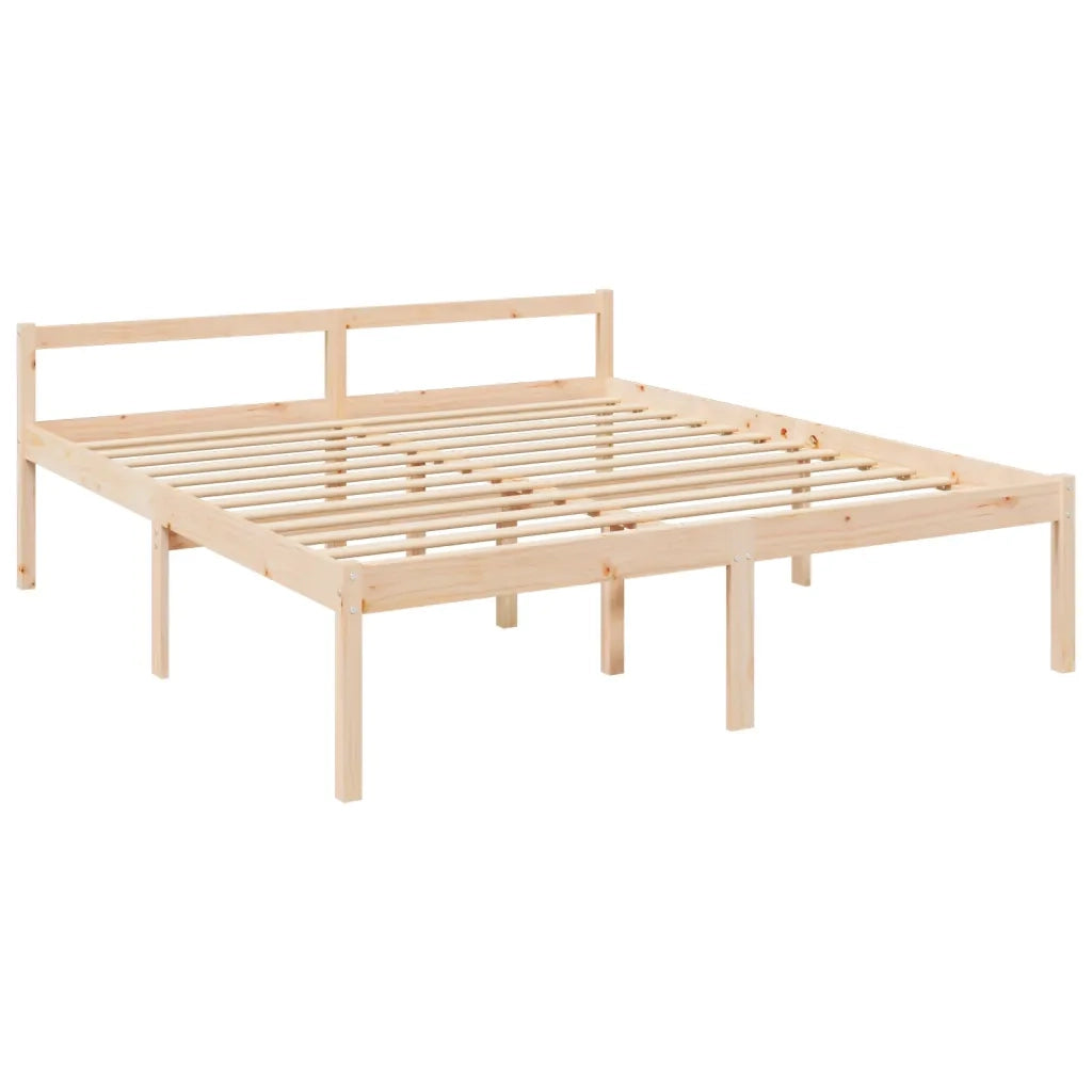 Letto matrimoniale | Letto per adulti | Letto per Anziani con Testiera 200x200 cm in Legno Massello