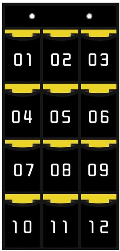 Organizzatore per Telefoni e Oggetti 12 Genummerde Tasche per Pocket Chart - Organizzatore per Telefoni - Sostegni per Ufficio/Camera - Conserva e Organizza - Adatto per Aule di Classe/Biblioteche - Organizzatore per Telefoni