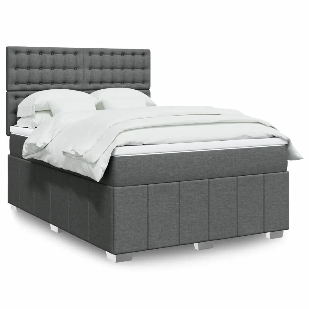 Giroletto a Molle con Materasso Grigio Scuro 140x190 cm Tessuto 3293978