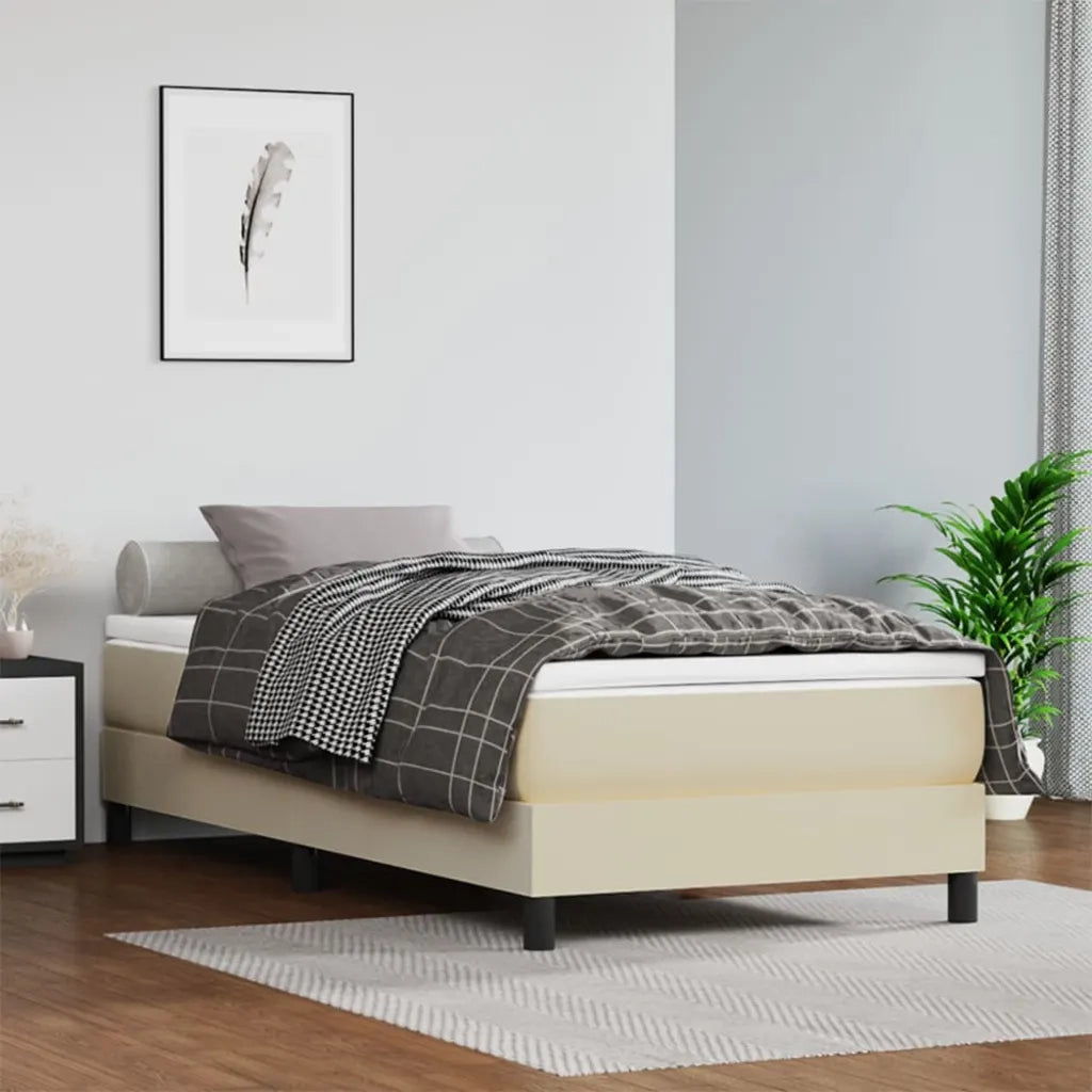 Struttura Letto a Rete a Molle Crema 90x190 cm in Similpelle 3120672