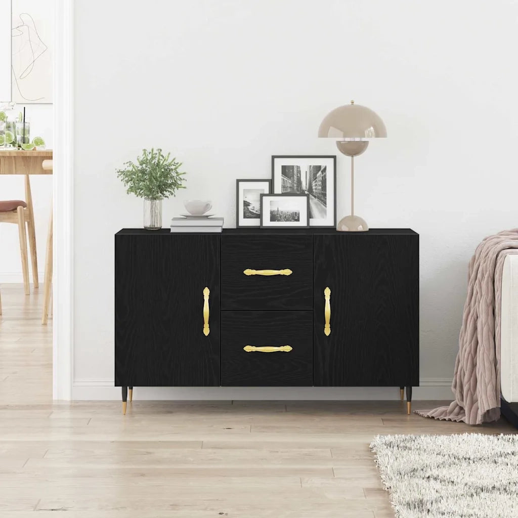 Credenza Rovere Nero 100 x 36 x 60 cm Legno multistrato 862956
