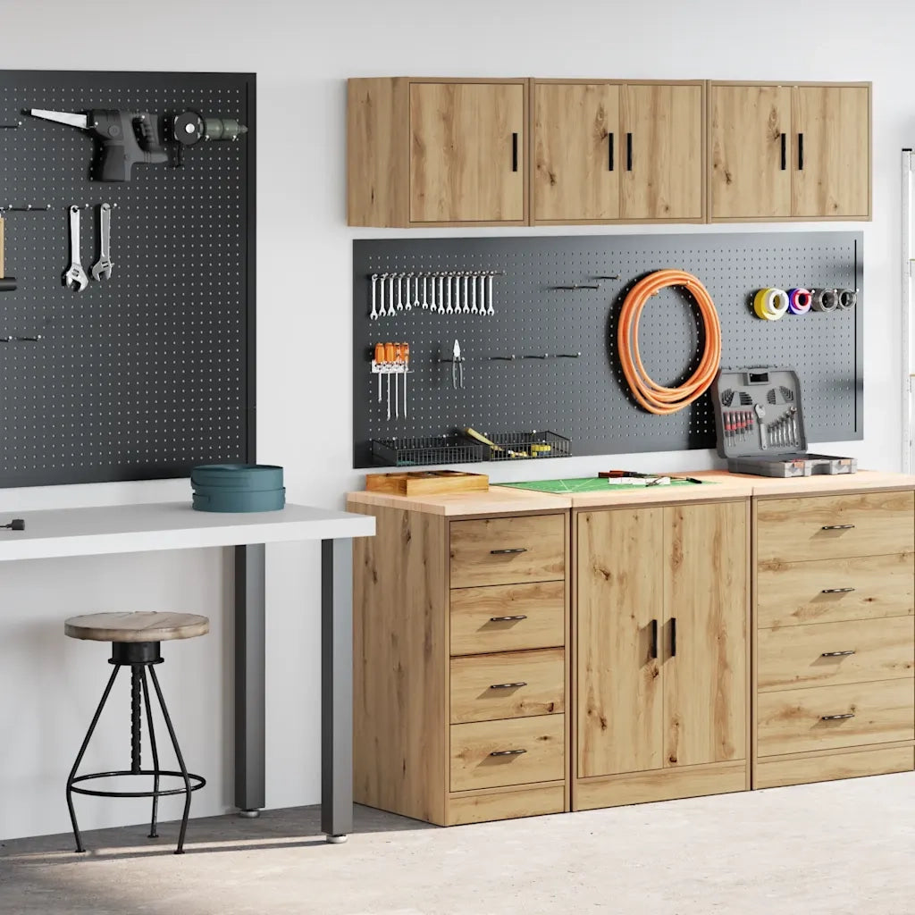 Armadi da Garage 2 pz Rovere Artigianale in Legno Multistrato CFW7261560