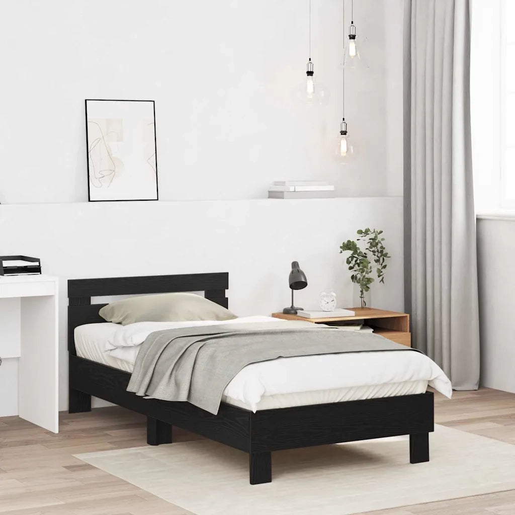 Struttura del letto Rovere Nero 193 x 95 x 88 cm 874123