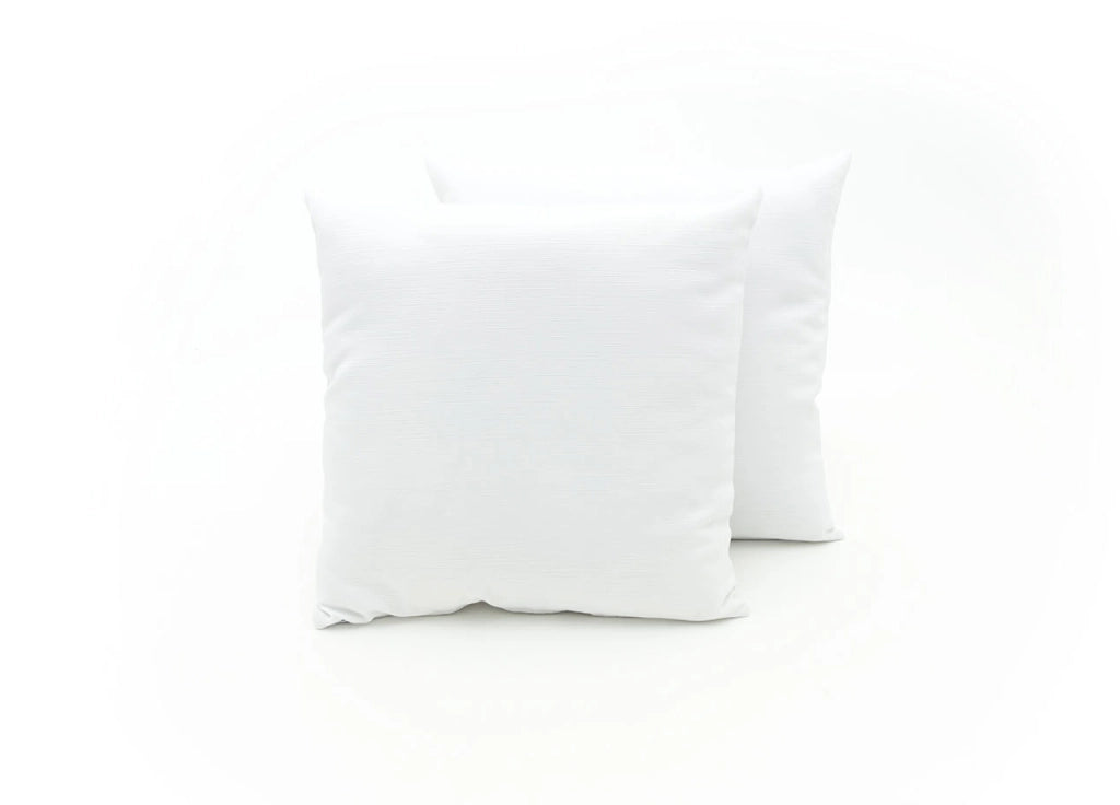Coppia Cuscini Arredo Imbottiti Tessuto Ottoman In Tinta Unita Colore Bianco 25 - 60x60 - Bianco 25
