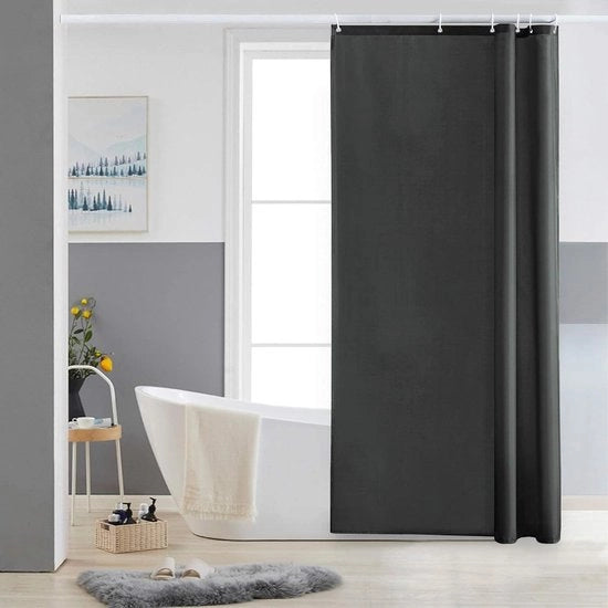 Gordiglio per doccia angolare - resistente ai funghi - 90 x 180 cm - grigio scuro - poliestere