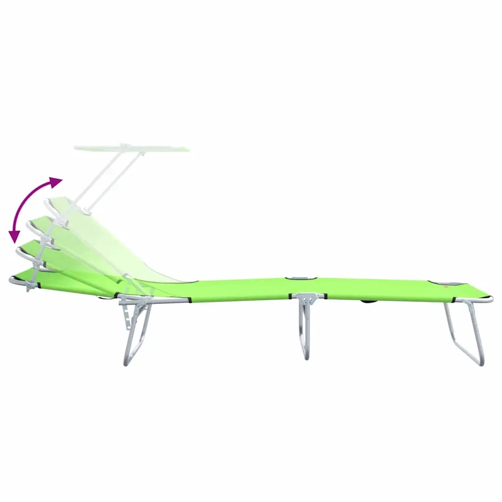 2 pz Lettino Prendisole | Sdraio da giardino | Lettino da sole Verde 58 x 188 x 77cm Poliestere