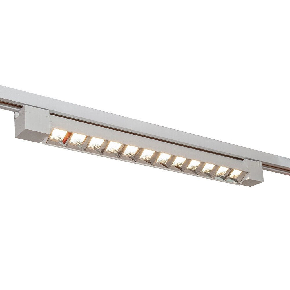 Trade Shop - Faretto Orientabile Binario 26 W 12led Bianco Nero Luce 3000k 6500k 4000k Pst-47 - Bianco-bianco Naturale      -