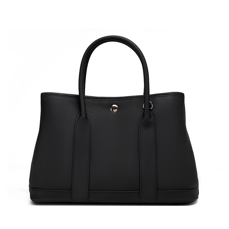 Borsa a mano da donna in vera pelle nera