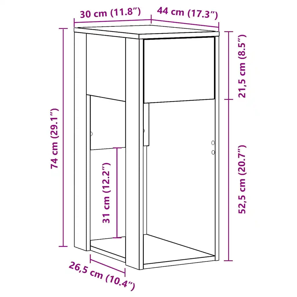 Supporto a Torre per Computer con Cassetto Nero 30x44x74 cm 858732