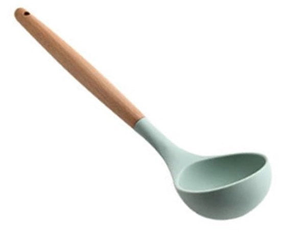 Spazzola per padelle in silicone di alta qualità - manico in legno - resistente al calore - antiscivolo - resistente alle abrasioni - facile da pulire - spazzola per padelle
