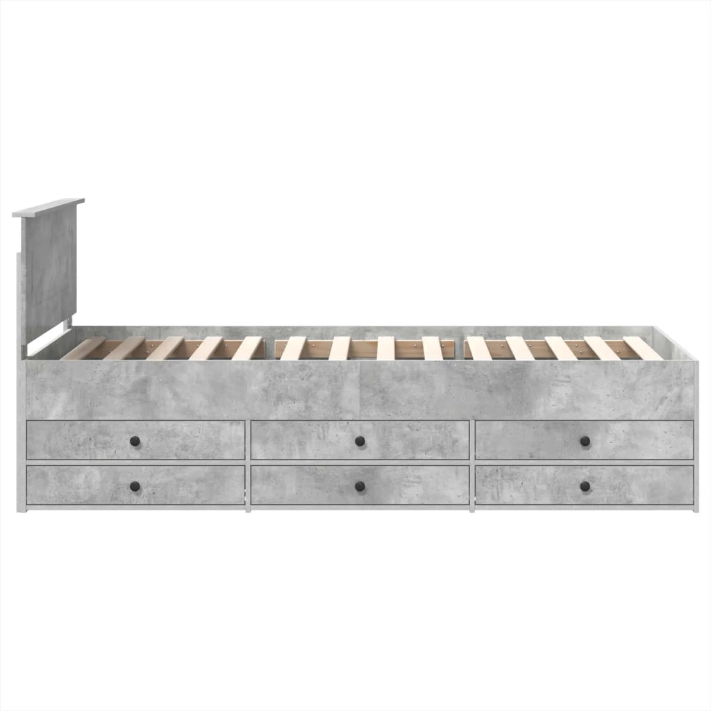 Daybed Grigio Cemento e Nero 100 x 200 cm Legno multistrato 3408518