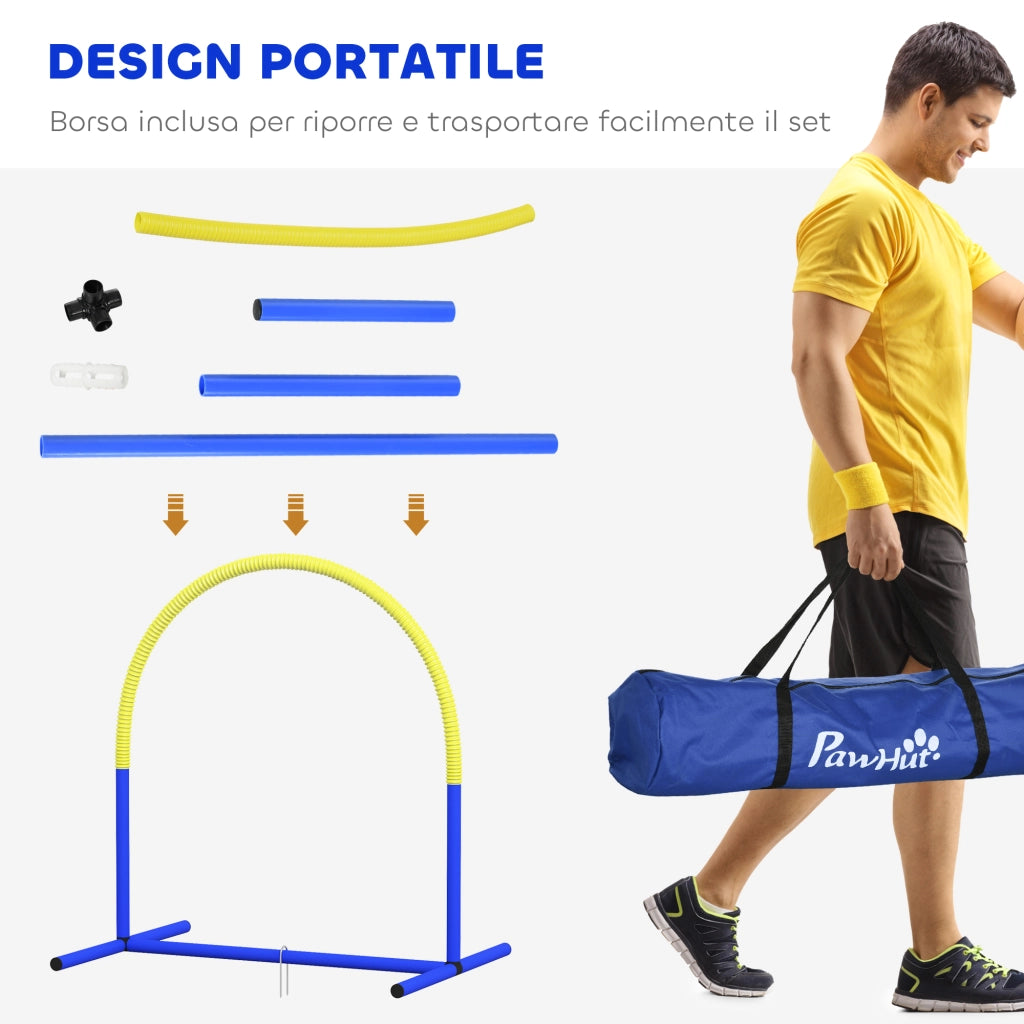 Set Giardino con Archi Componibili e Borsa ¨C Minimal ¨C Blu e Giallo 88x64x95 cm
