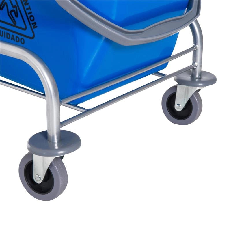 CARRELLO PROFESSIONALE LAVAPAVIMENTI CON SECCHIO DA 25LT E STRIZZATORE BLU