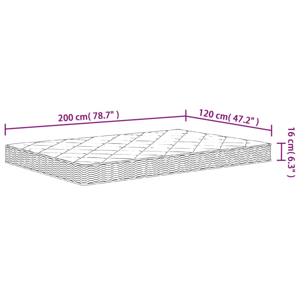Materasso in Schiuma Mediamente Morbido-Materasso per Letto 120x200 cm 429468