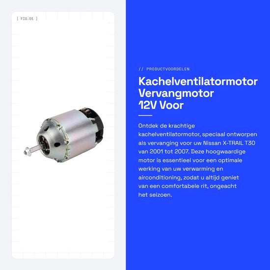 Motore di ventilazione per radiatore - Vervangemotore - 12V - Per Nissan X-TRAIL T30 - Motore di alta qualità per sostituzione - Adatto per SUV 2001-2007