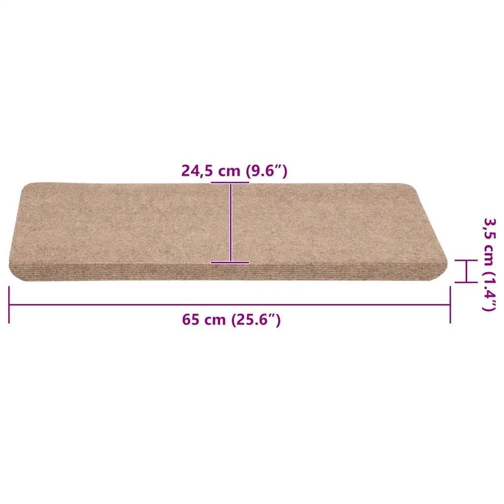 Tappetini Autoadesivi per Scale 30 pz | Gradini per Scale Beige 65x24,5x3,5 cm