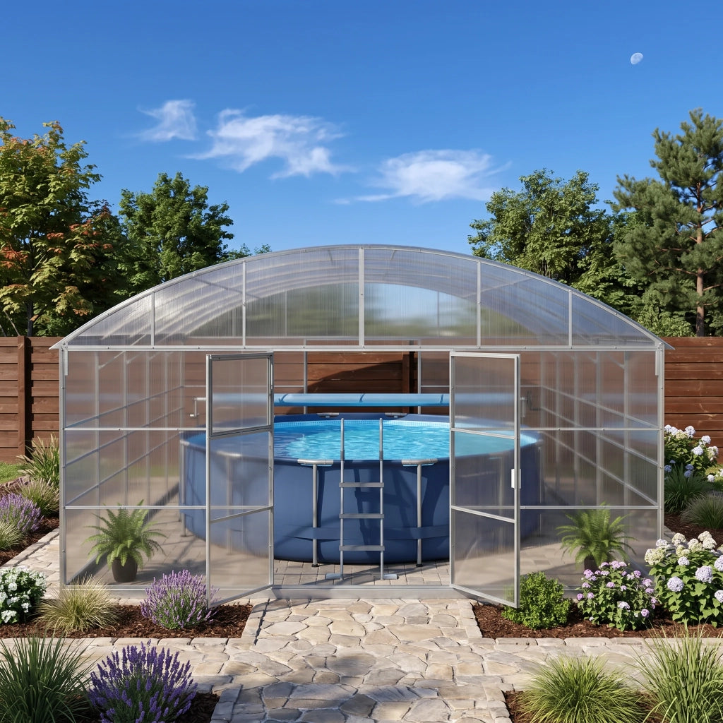 Copertura per Piscina Garten Dream TRITON 5.5x10 m con Policarbonato 4 mm