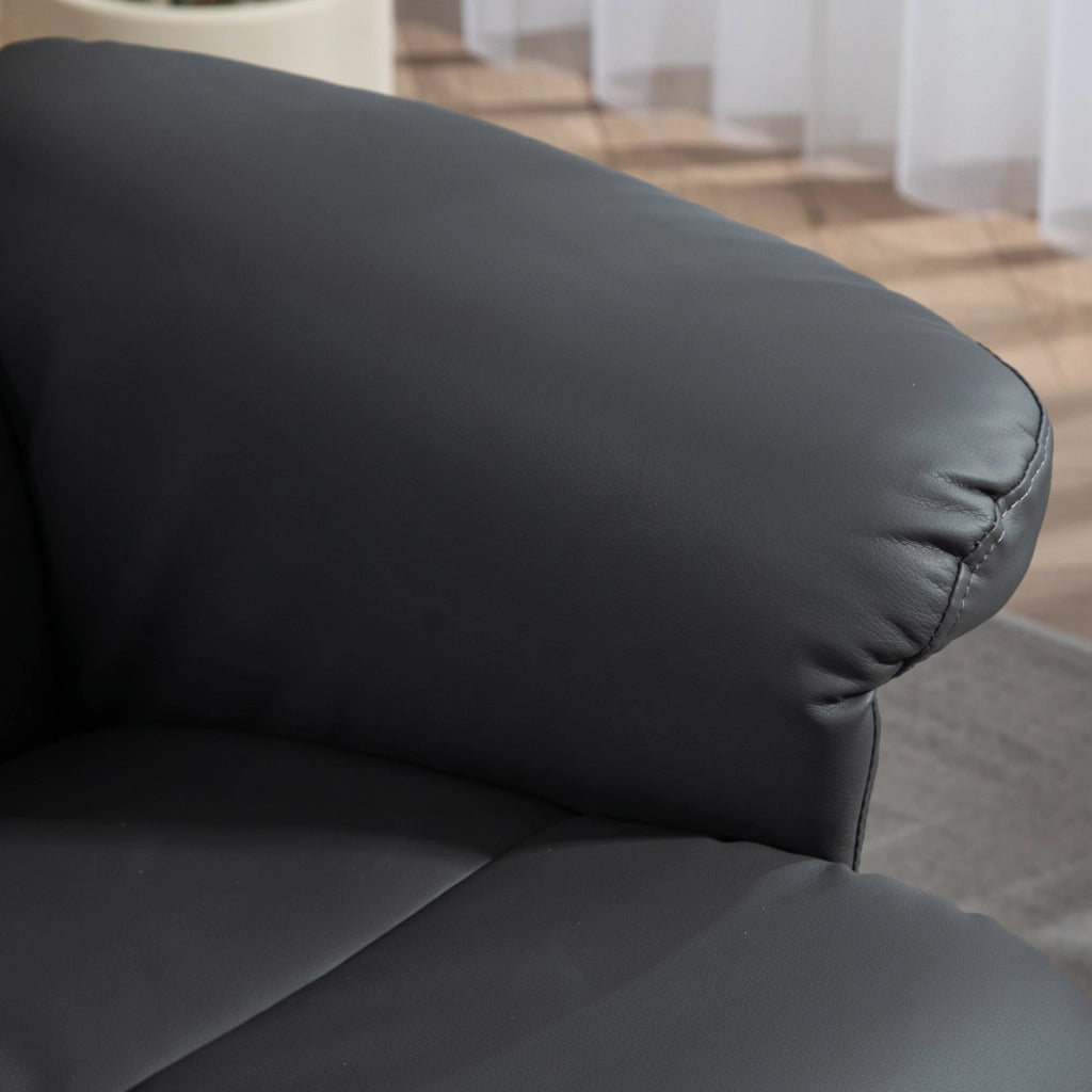 POLTRONA Reclinabile Girevole con Hocker, Set da 2 pezzi, Grigio scuro