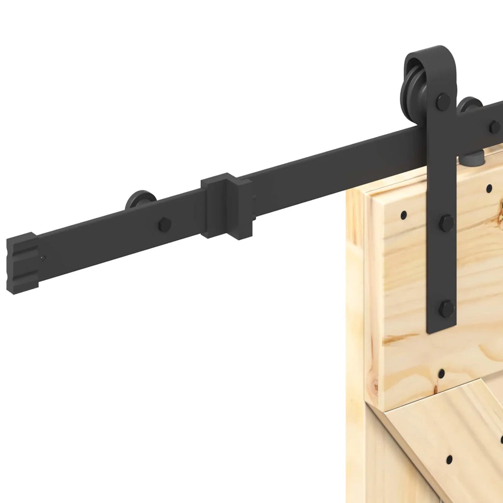 Porta scorrevole NARVIK Naturale e Nero 70 x 210 cm (213,5 cm) 3445209
