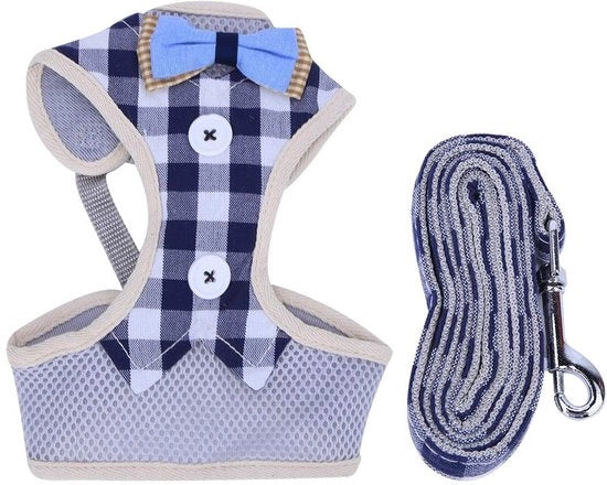 Abbigliamento per Gatti - Adattabile Cintura - Set di Cinturino a Cappio - Vestibilità Sicura - Tessuto Air Mesh morbido - Taglia M