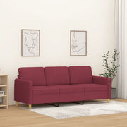 Divano a 3 Posti-Sofa 3 Posti Rosso Vino 180 cm in Tessuto 656373