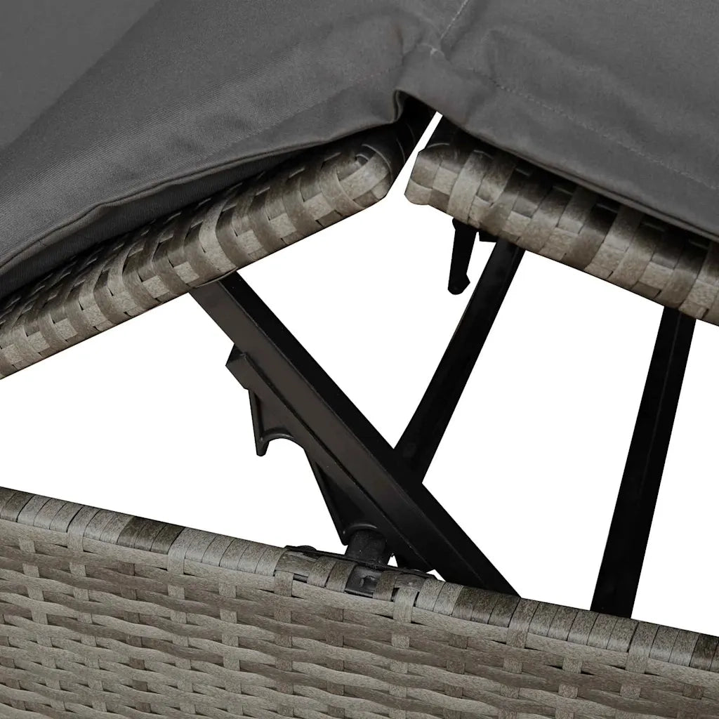 Lettino da sole doppio Grigio 205 x 129 x 200 cm polyrattan 3376129