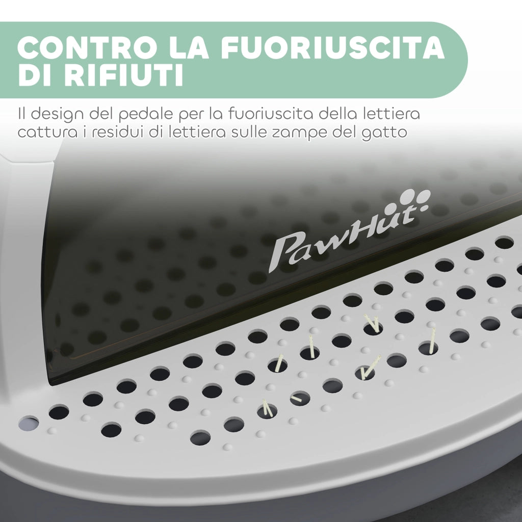 Lettiera Chiusa per Gatti ¨C Xylo ¨C con Vassoio Estraibile, Paletta e Filtro Carboni Attivi, Grigio