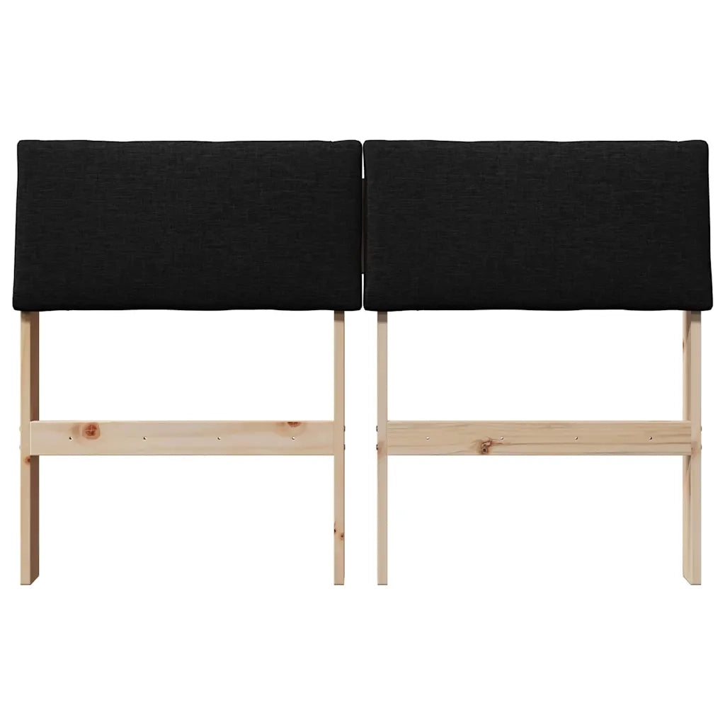 Testiera | Testata imbottita Nero 120 cm Pino massello
